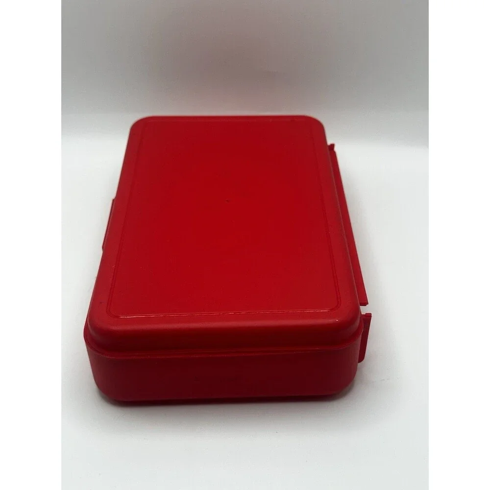 Creatology Red Plastic Pencil Box Case Snap Latch School Supply Storage